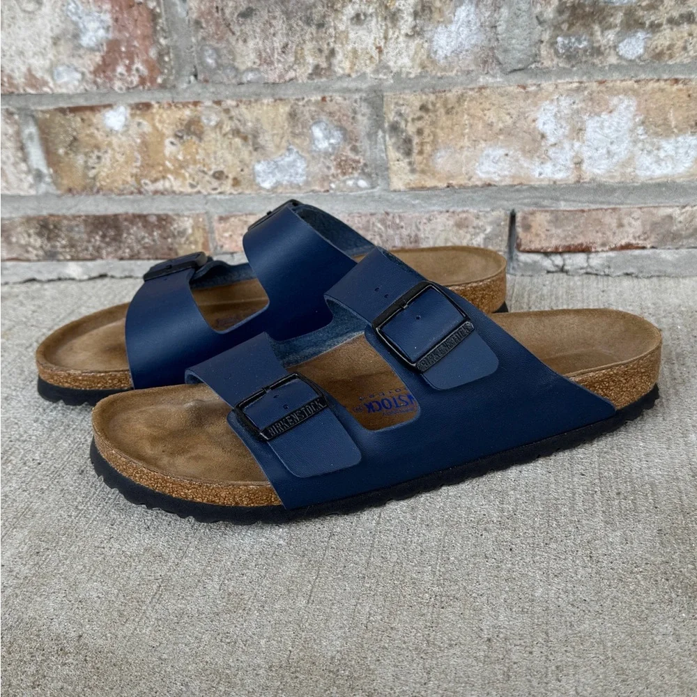 Birkenstock Arizona Slides Sandals Dark Navy Blue 42 Women’s - Picture 1 of 10